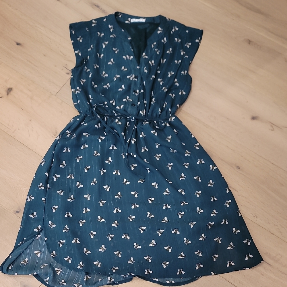 Whimsical Forest Green Bumblebee Dress